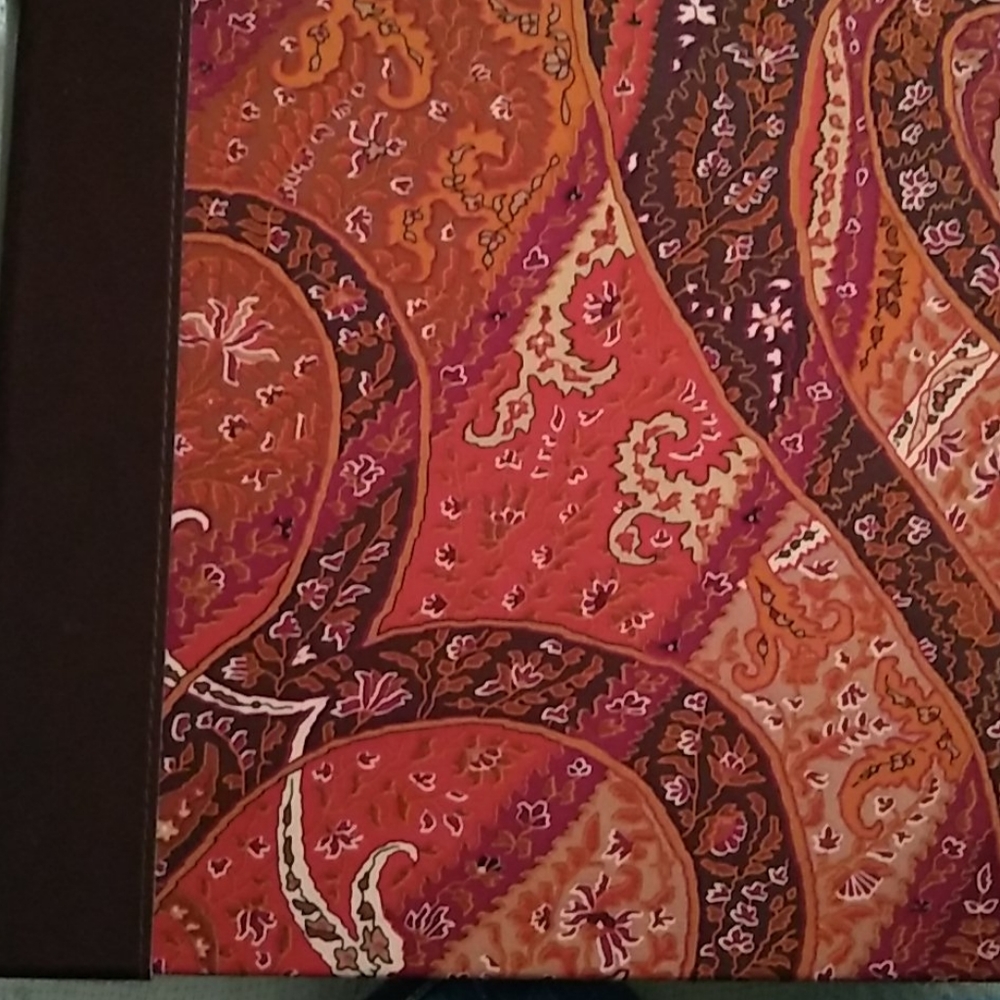 lEcho Design Group Paisley Silk Cover Bound Scrapbook, Rust